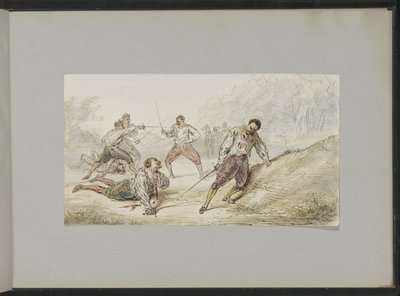Landskap med duellerande män av Alexander Ver Huell