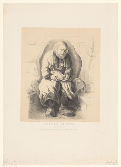 Porträtt av Thomas Peters Thomas Peters. Gammal 112 år (titel på objekt) av Alexander Ver Huell