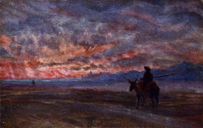 Solnedgång (färg litho) av Alexander Wallace Rimington