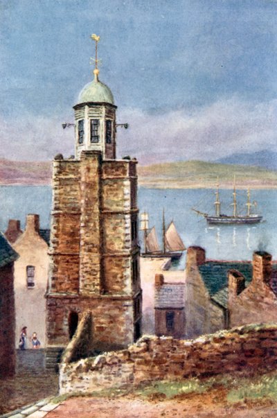 Det gamla klocktornet, Youghal (färglitografi) av Alexander Williams