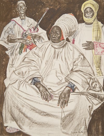 Barma Mata, Sultan av Zinder, från Drawings and Paintings of Africa, avrättad under Citroen Center Africa-expeditionen, andra Haardt Audouin-Dubreuil-uppdraget, pub. Paris, 1927 av Alexander Yakovlev
