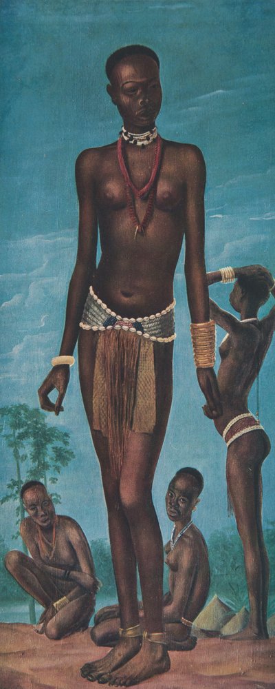 Daboa, ung flicka Sara (Fort Archambault), från African Drawings and Paintings, avrättad under Citroen Center Africa-expeditionen, andra Haardt Audouin-Dubreuil-uppdraget, pub. Paris, 1927 (kol av Alexander Yakovlev