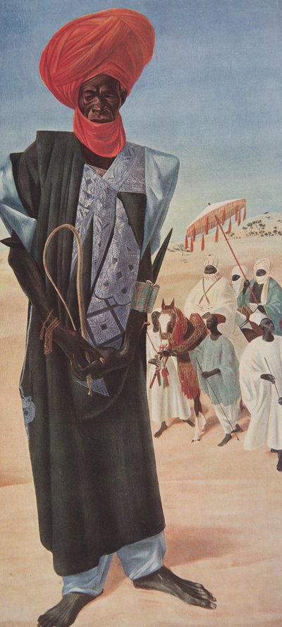 Magemma, ledare för ryttarna av Sultan Sery ussa av Maradi, Nigers territorium, från Drawings and Paintings of Africa, avrättad under Citroen Center Africa-expeditionen, andra Haardt Aud-uppdraget av Alexander Yakovlev