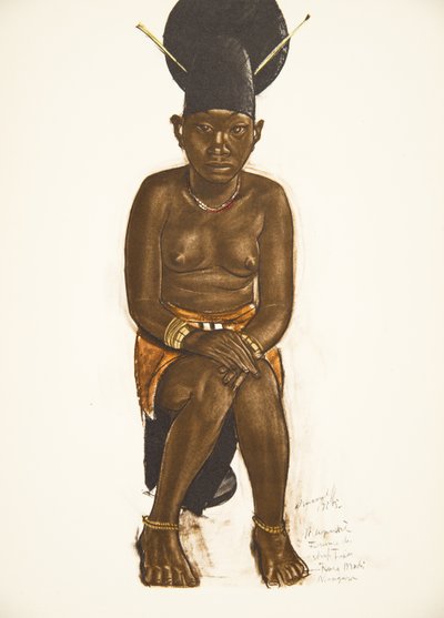 Napudre, hustru till Tuba (Niangara) Haut Ouelle, från Drawings and Paintings of Africa, avrättad under Citroen Center Africa-expeditionen, andra Haardt Audouin-Dubreuil-uppdraget, pub. Paris, 1927 ( av Alexander Yakovlev