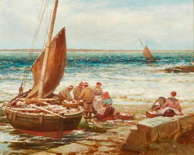 Bringing in the Catch (olja på duk) av Alexander Young