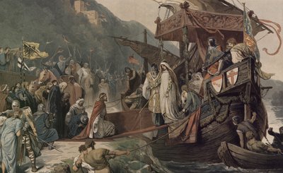 Kejsar Fredrik II tar emot i Stolzenfels sin brud Isabella av Alexander Zick
