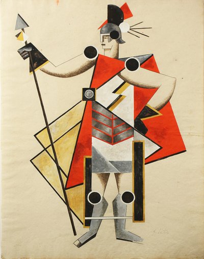 Kostymdesign för pjäsen The Invisible Lady, 1924 av Alexandra Alexandrowna Exter