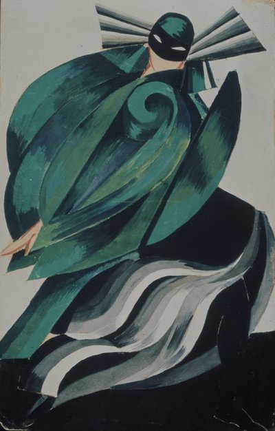 Fjärde kvinnliga maskering. Kostymdesign för teaterpjäsen Romeo och Julia av W. Shakespeare, 1921 av Alexandra Alexandrowna Exter