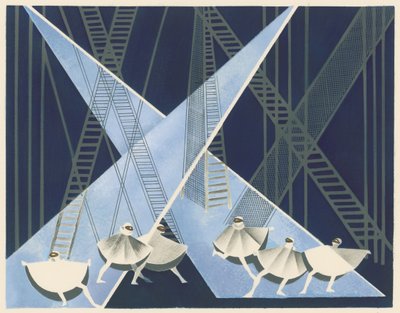Naturskön design från portföljen Décors de Théâtre, 1930. av Alexandra Alexandrowna Exter