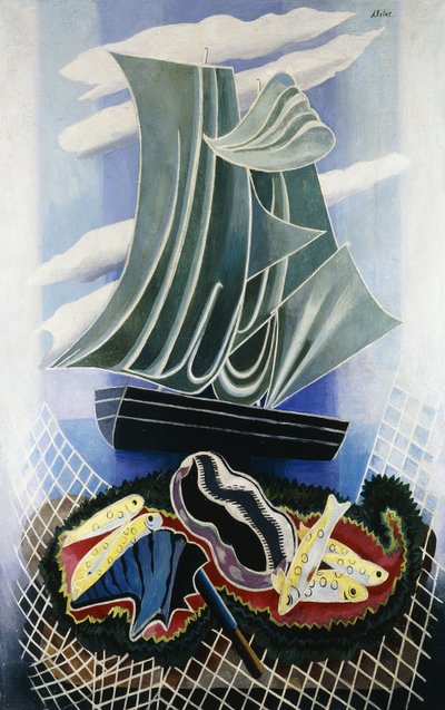 Båten; Le Bateau, ca 1936 (olja på duk) av Alexandra Alexandrowna Exter