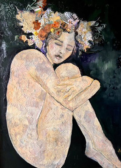 En kontemplativ naken kvinna av Alexandra Higgins