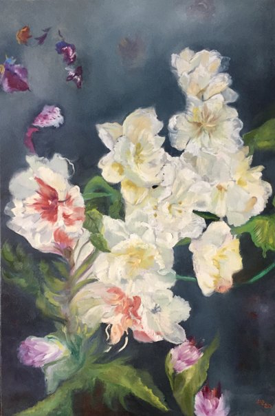 Mjuka vita blommor av Alexandra Higgins