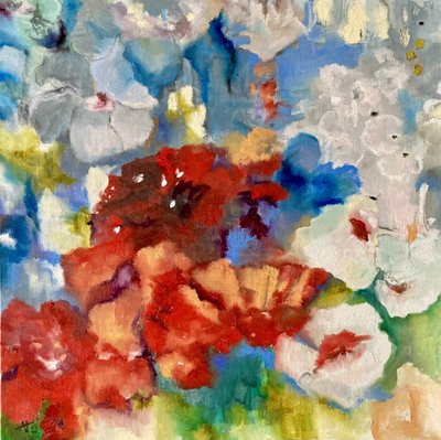 Färgsprakande abstrakta blommor av Alexandra Higgins