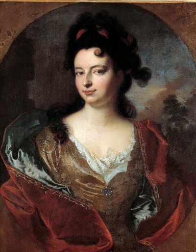 Porträtt av en dam vid hovet av Ludvig XIV Målning av Francois Desportes (1661-1743) av Alexandre Francois Desportes