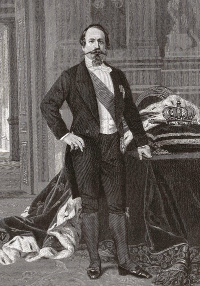 Porträtt av Napoleon III, fransmännens kejsare - grav. från målningen av Alessandro Cabanel. av after Alexandre Cabanel
