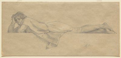 Studie för "Den florentinska poeten", c.1853 av Alexandre Cabanel