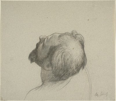 Studie av människans uppochnervända huvud av Alexandre Cabanel