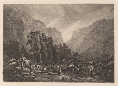 Par av ett förstört hus av Alexandre Calame