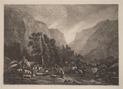 Par vid ett förfallet hus av Alexandre Calame