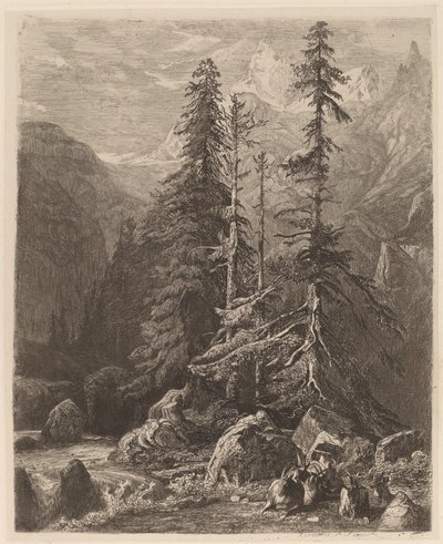 Etsningsprov av Alexandre Calame, I, pl. 21 av Alexandre Calame