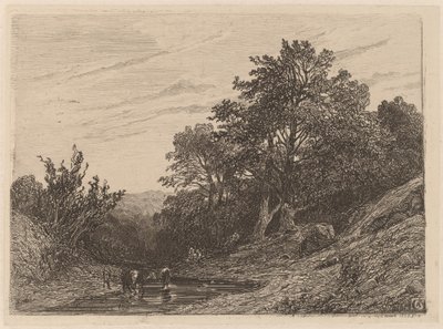 Flock i en ström av Alexandre Calame
