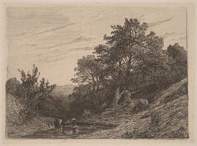 Hjord i en bäck av Alexandre Calame