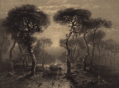 Landskap med träd av Alexandre Calame