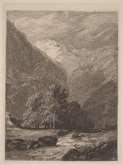 Bergsbäck av Alexandre Calame