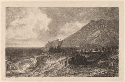 Skeppsbrott på en strand av Alexandre Calame
