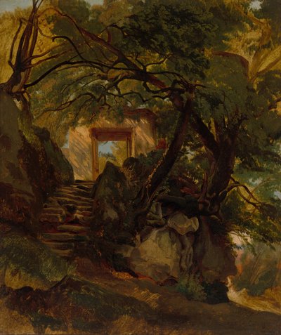 Trappa i parken Villa Chigi i Ariccia, 18441845. av Alexandre Calame