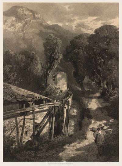 Simplon Road, Meillerie, Frankrike. av Alexandre Calame