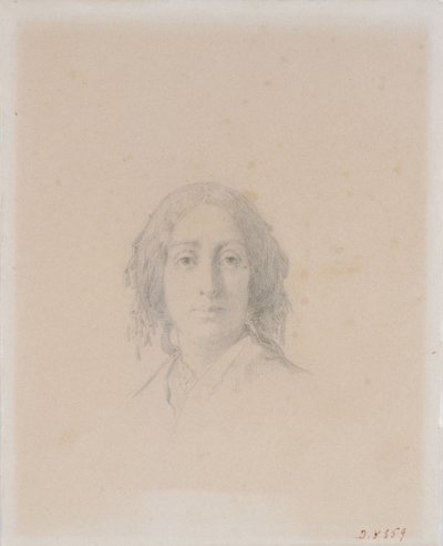 Porträtt av George Sand. av Alexandre Damien Manceau