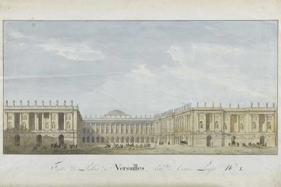 Fasadprojekt för slottet i Versailles på entrésidan, 1811-1813. av Alexandre Dufour