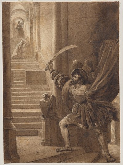 François I viftar med ett svärd av Alexandre Evariste Fragonard