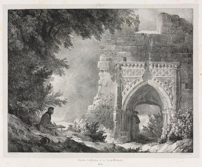 Pittoreska och romantiska resor i gamla Frankrike: Ruinerna av den vita drottningens palats av Alexandre Evariste Fragonard