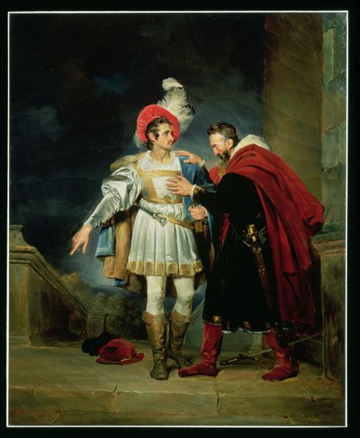 Rodrigo de Vivar, El Cid (ca 1043-99) och hans far, Don Diego, ca 1827 av Alexandre Evariste Fragonard