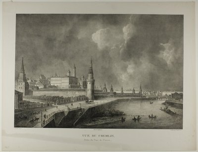 Utsikt över Kreml från stenbron av Alexandre Evariste Fragonard