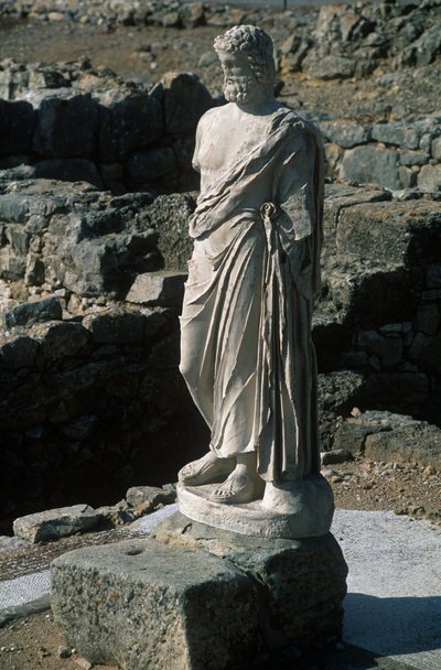 Spanien, Katalonien, La Escala, grekiska Ampurias, Staty av Asclepius av Nicolas Toussaint Charlet