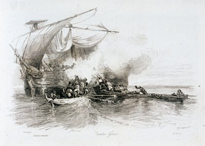 Grekiska pirater av Alexandre Gabriel Decamps