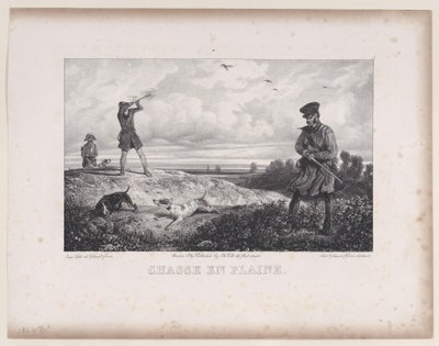Hunting in the Field, från serien Hunting Scenes, 1829. av Alexandre Gabriel Decamps