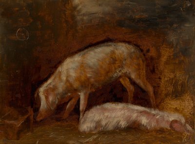 Studie av grisar av Alexandre Gabriel Decamps