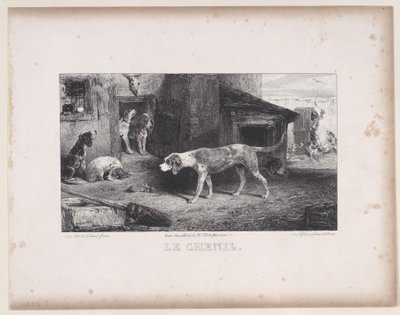 The Kennel, från serien Hunting Scenes, 1829. av Alexandre Gabriel Decamps