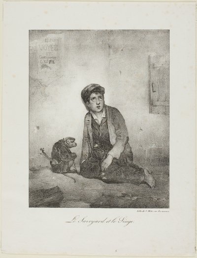 Savoyarden och apan av Alexandre Gabriel Decamps