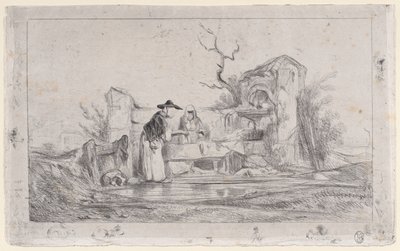 Tvättarna, 1833-38. av Alexandre Gabriel Decamps
