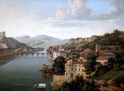 Utsikt över Rhone. c1777-1840 av Alexandre Haycinthe Dunouy