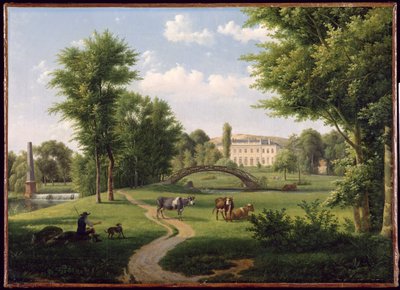 Utsikt över Chateau de Villiers-Saint-Paul, nära Senlis av Alexandre Hyacinthe Dunouy