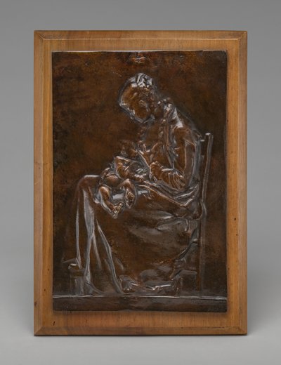 Maternity, eller ung kvinna som ammar ett barn, modell 1882. av Alexandre Louis Marie Charpentier