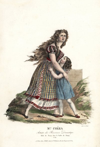 Ballerina Miss Marie Cheza som Jenny i balett-pantomimen Jenny av Jean-Louis Aumer, Panorama Dramatique av Alexandre Marie Colin