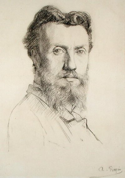 Självporträtt (penna på papper) av Alexandre Rapin