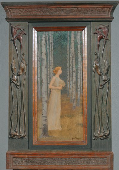 En kvinna passerar (målning på duk) av Alexandre Seon